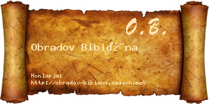 Obradov Bibiána névjegykártya